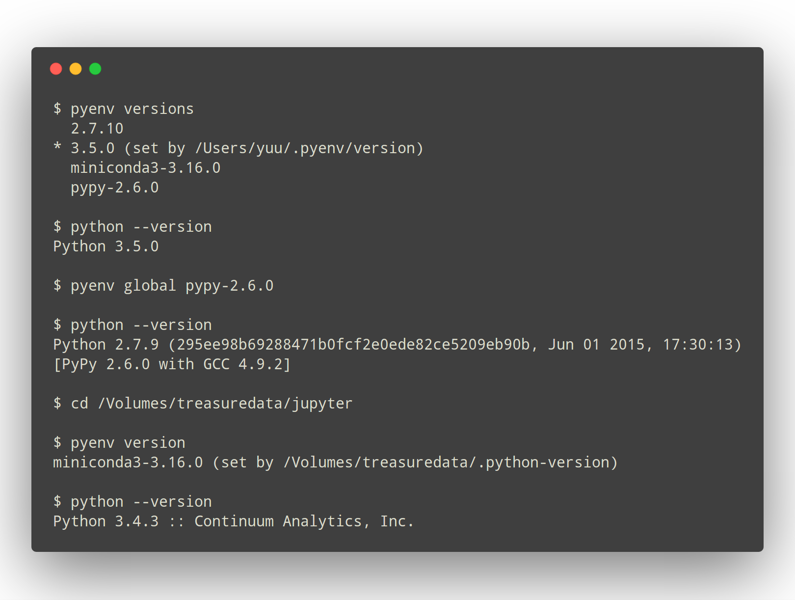  [pyenv] Linux下的python版本管理工具
